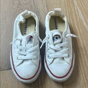 Converse White Canvas Sneakers with Rubber Toe Cap